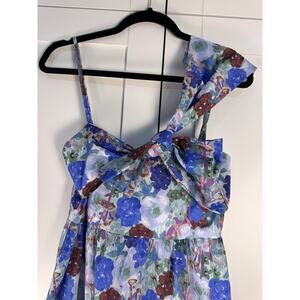 NWT Love + Harmony Maxi Dress Womens M Floral Watercolor Shoulder Bow Spring